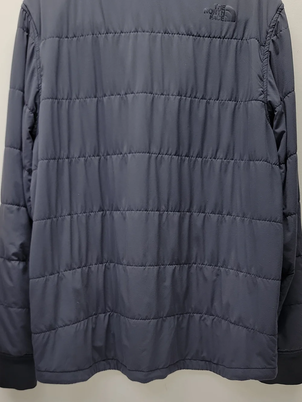 The North Face Men's Charcoal Gray Quilted Snap-Placket Pullover Sz Large